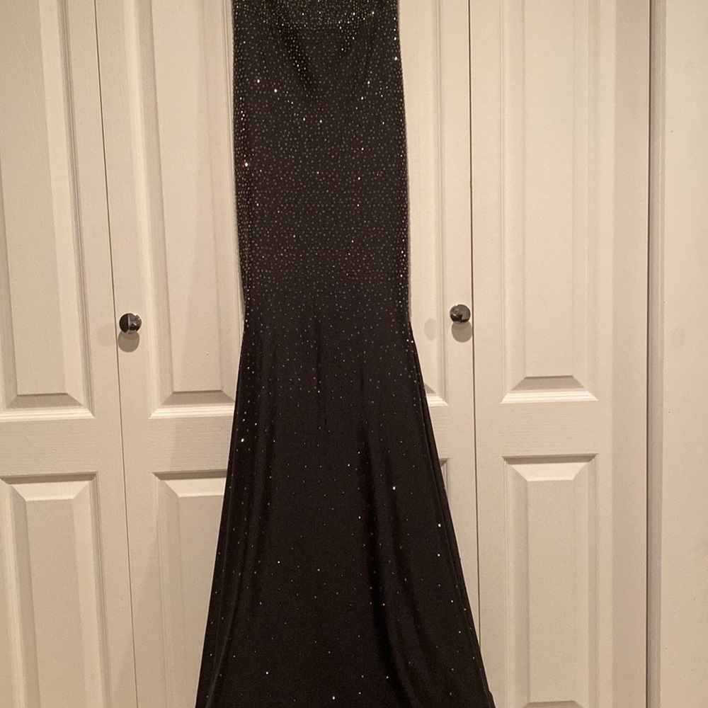 Black prom dress with silver rhinestones - Picture 5 of 10